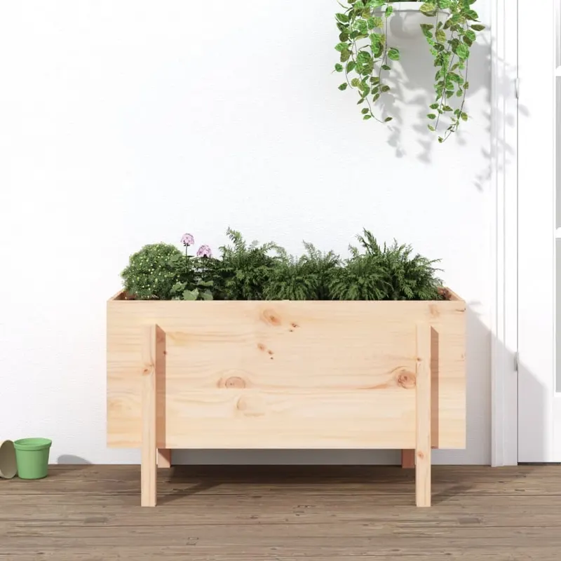 strat inaltat de gradina, 101x50x57 cm, lemn masiv de pin