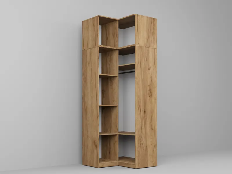 Dressing dormitor de colt Stejar Auriu C1 86,8/89 x 240.3 cm