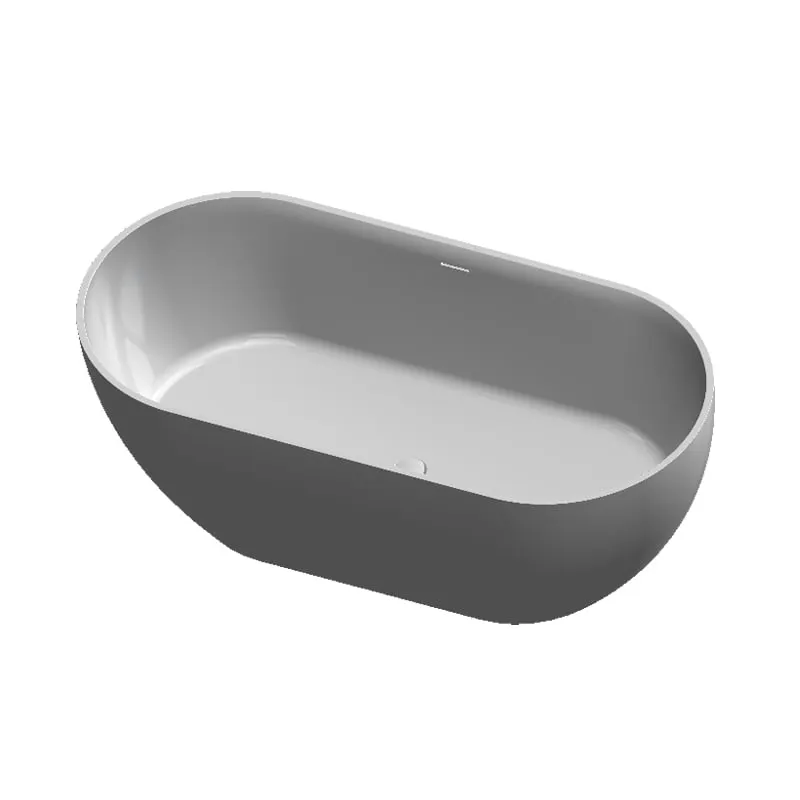 Cadă freestanding Fluminia, Vezuv, din cast marble, cu preaplin 170 x 80 x h61 cm, alb mat