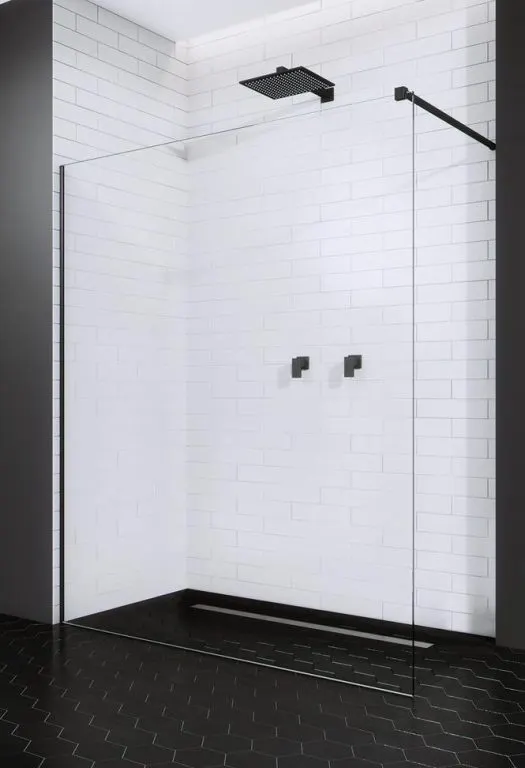 Paravan dus Walk-In Radaway Modo New Black II 70x200 cm, sticla 8 mm, negru
