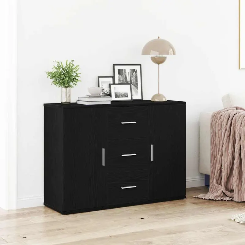 bufeta stejar negru 91x29,5x65 cm lemn prelucrat