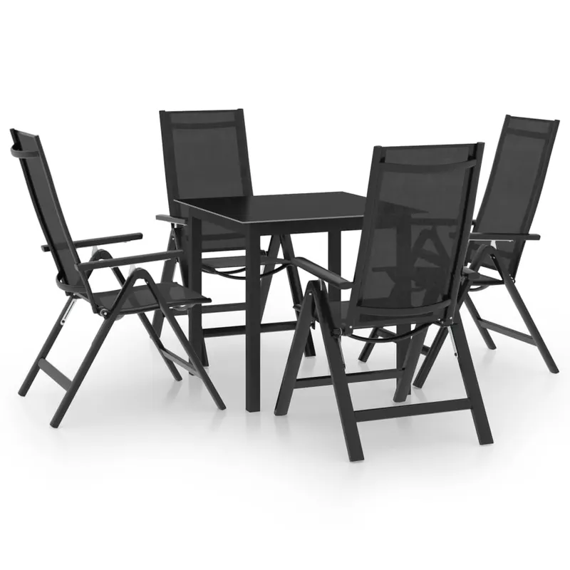 set mobilier de gradina, 5 piese, antracit, aluminiu