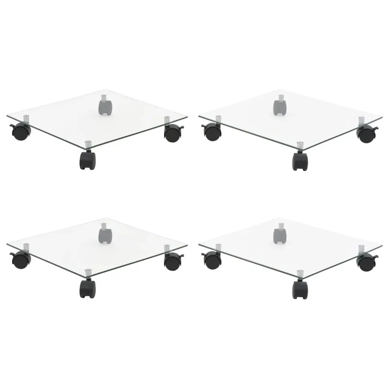 suport cu role de plante 4 buc 35x35cm sticla securizata patrat