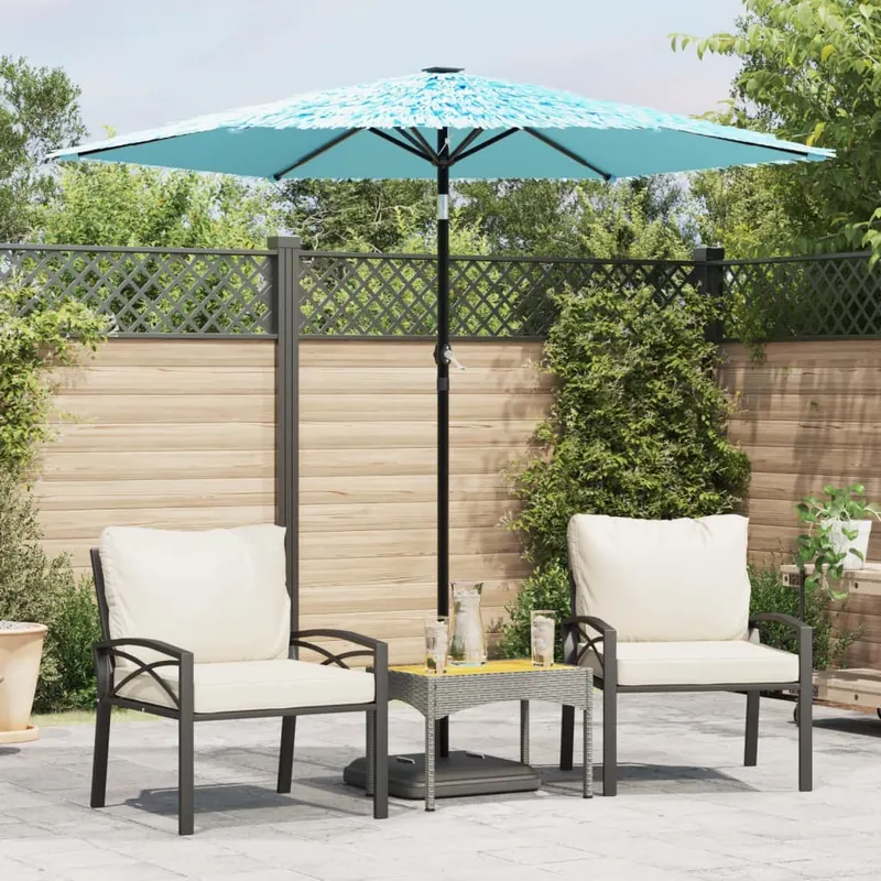 umbrela soare de gradina stalp din otel, albastru 223x223x213cm