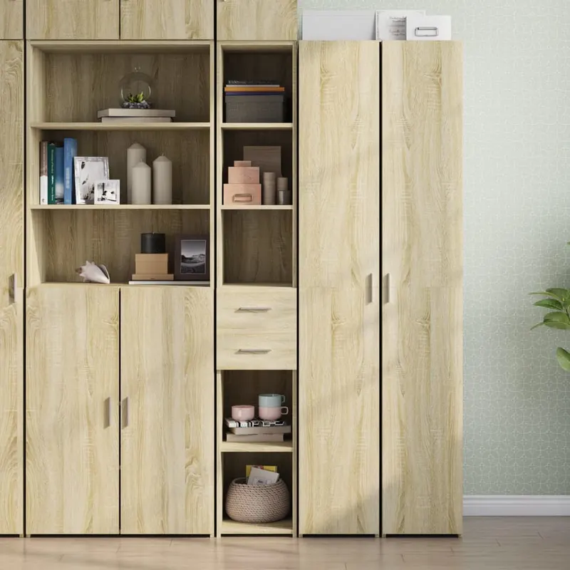 dulap inalt, stejar sonoma, 30x42,5x185 cm, lemn prelucrat