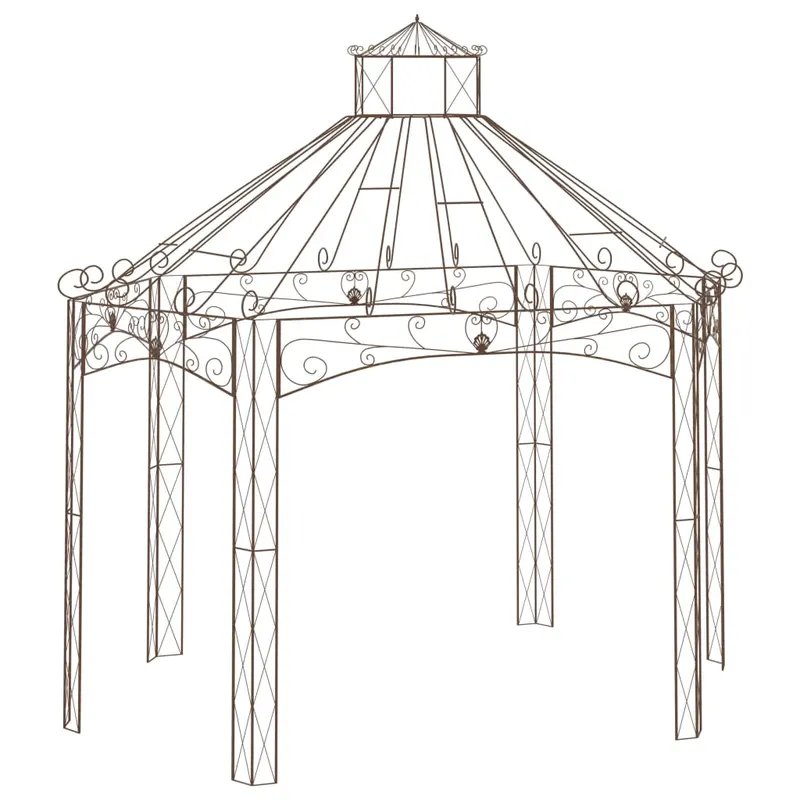 pavilion de gradina, maro antichizat, 400x258x378 cm, fier
