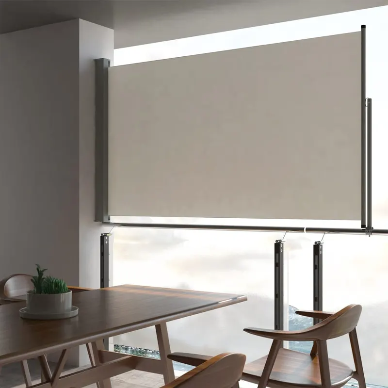 copertina laterala retractabila de terasa, crem, 140 x 300 cm