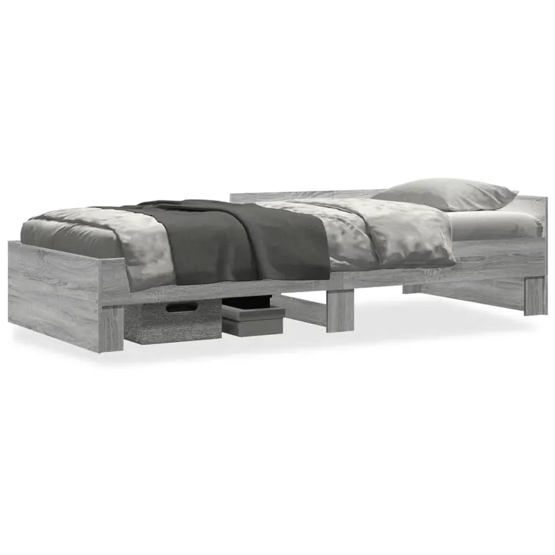 cadru de pat, gri sonoma, 100x200 cm, lemn prelucrat