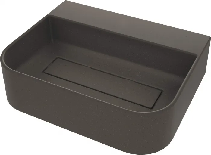 Lavoar din granit, capac scurgere, montare blat, 50.5x40.5 cm, antracit, Deante Arnika