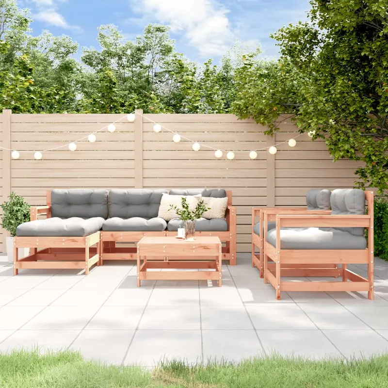set mobilier de gradina, 7 piese, lemn masiv douglas