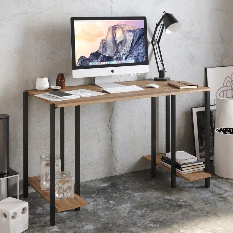 Birou Reader, Diverse culori, 125x60x74 cm - Negru - Nuc