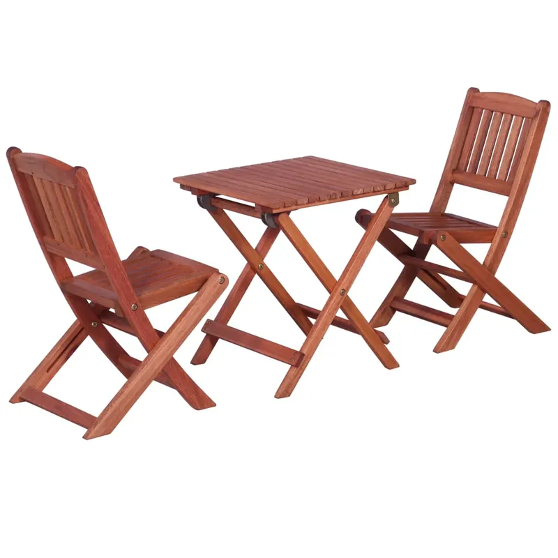 set bistro pentru copii, 3 piese, lemn masiv de eucalipt