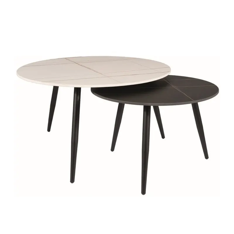 Set 2 masute de cafea OLAFY B Ø80/60CM
