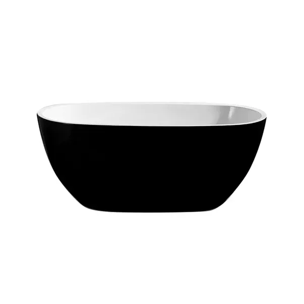 Cada freestanding Florida Aura Black 170, 170x75x59 cm, ovala, cu instalatie completa, garantie 2 ani, alb si negru