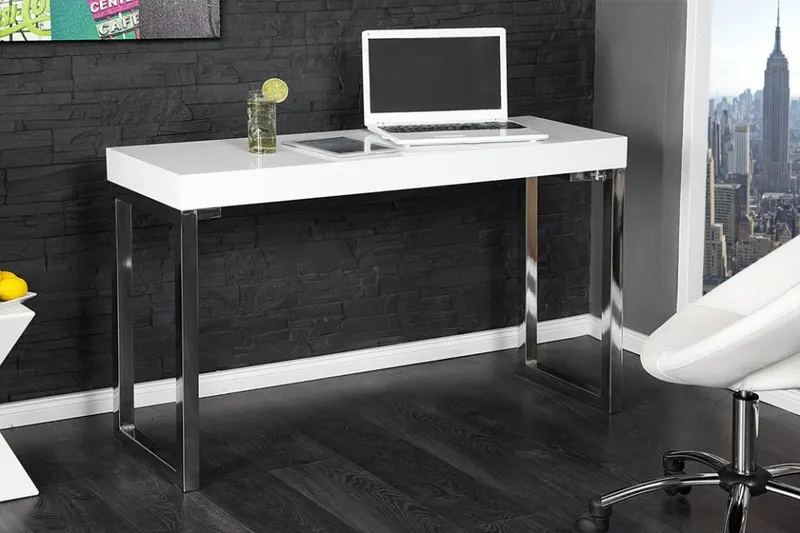 MAN102 - Masa de Birou 120 cm, masuta, consola, make-up, machiaj, cosmetica, office - Alb