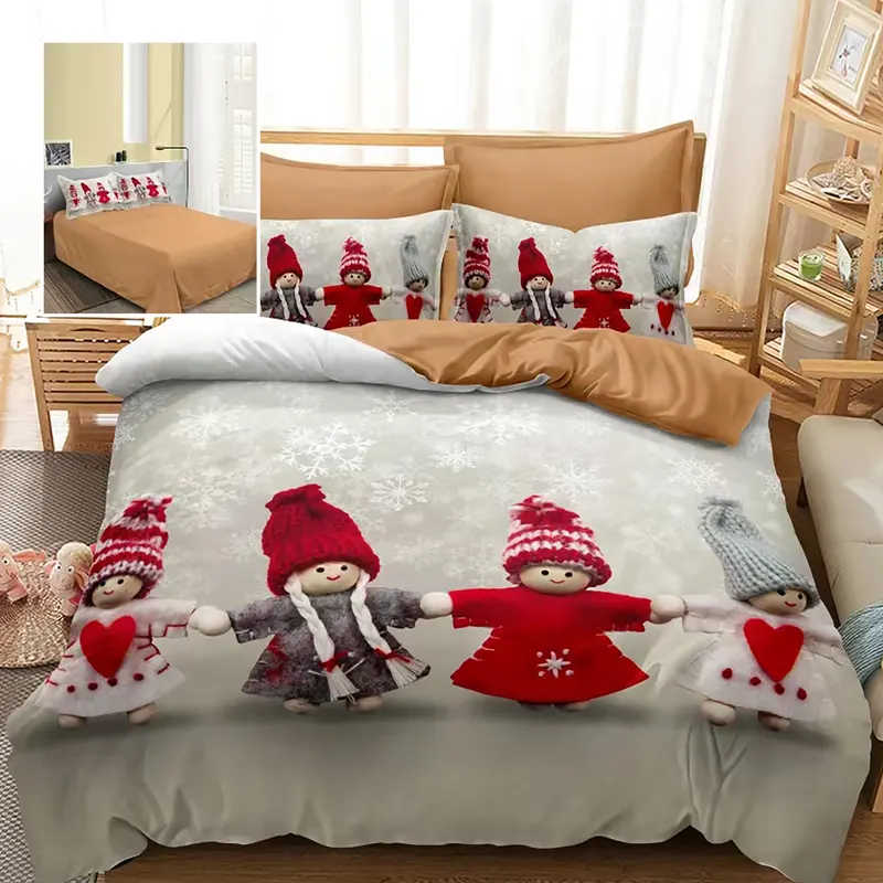Lenjerie pat finet 3d 6 piese craciun f-xmas65
