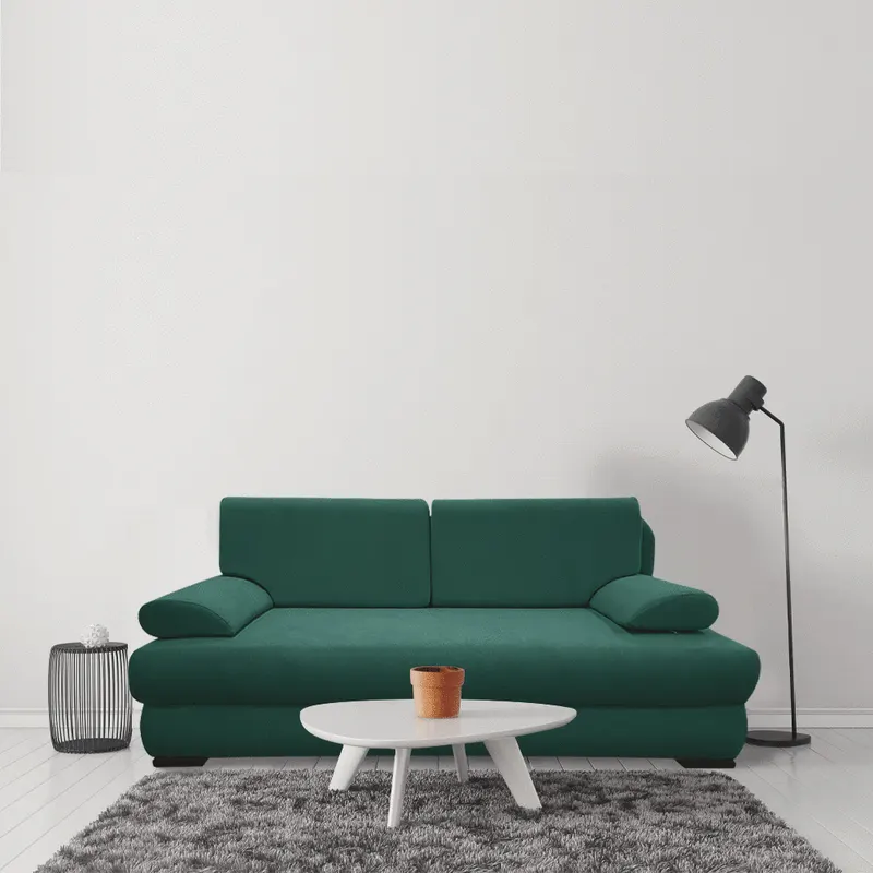 Canapea extensibila, lada de depozitare, Oro, Verde Smarald