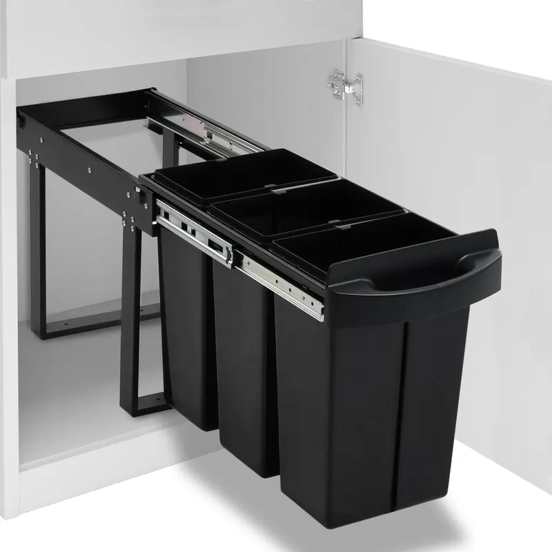 Cos gunoi retractabil pentru dulap bucatarie, silentios, 36 l