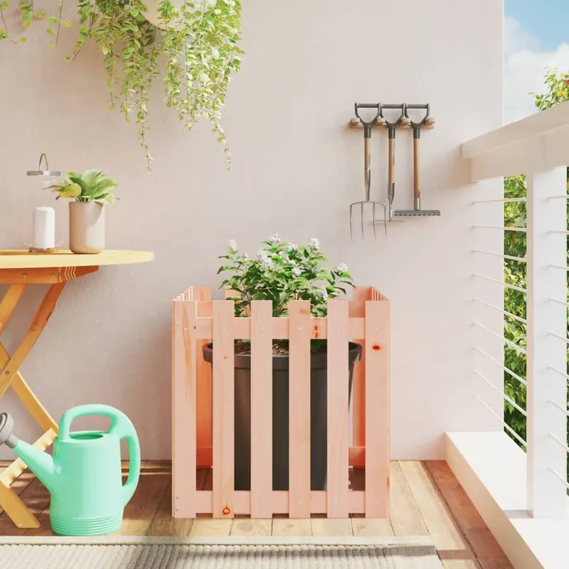Jardiniera gradina design gard, 60x60x60 cm, lemn masiv douglas