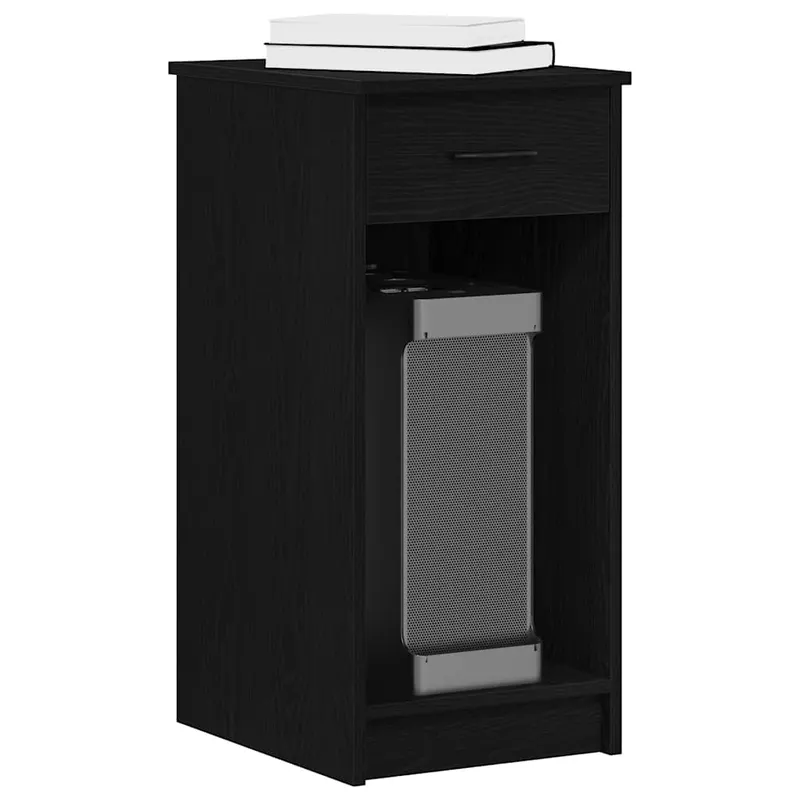 suport turn pentru computer cu sertar negru 35x45x77 cm