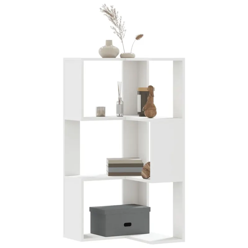 biblioteca 3 niveluri alb 50x50x102 cm lemn prelucrat