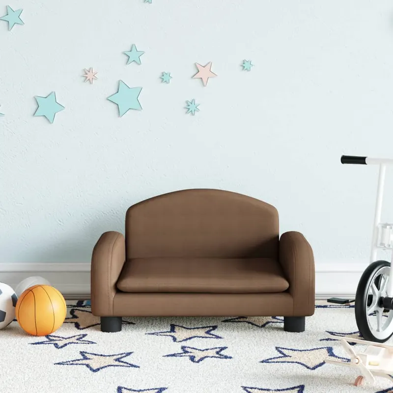 canapea pentru copii, maro, 50x40x30 cm, material textil