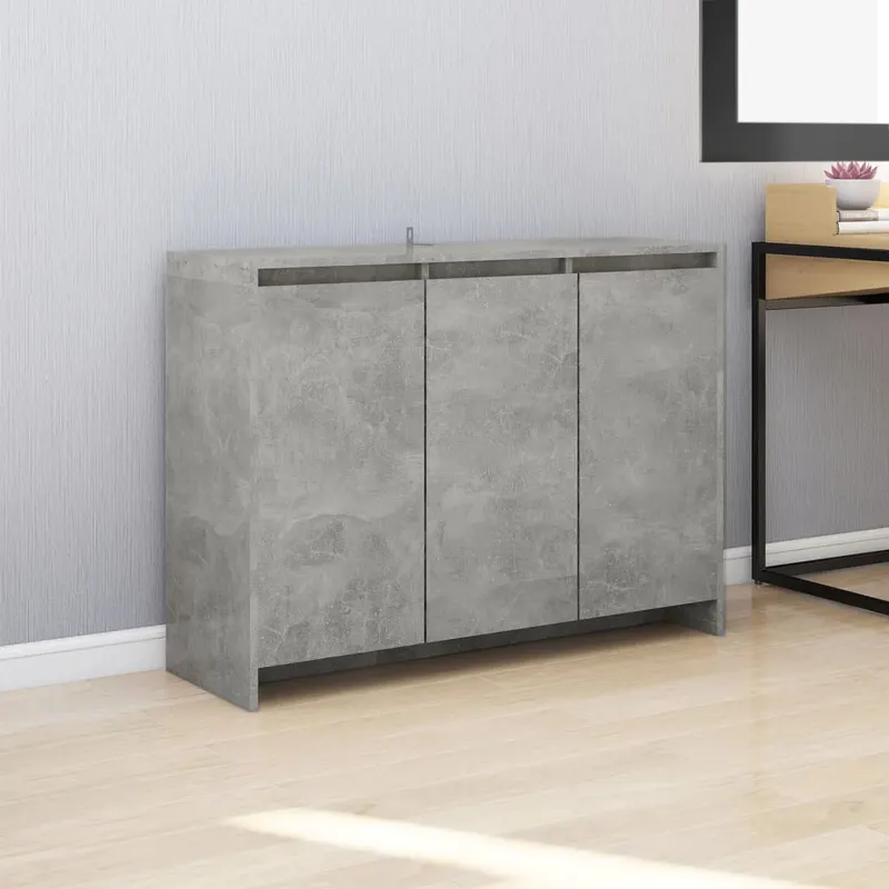 servanta, gri beton, 102x33x75 cm, lemn prelucrat