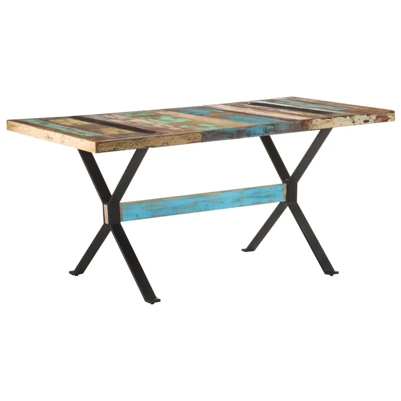 masa de bucatarie, 160x80x76 cm, lemn masiv reciclat