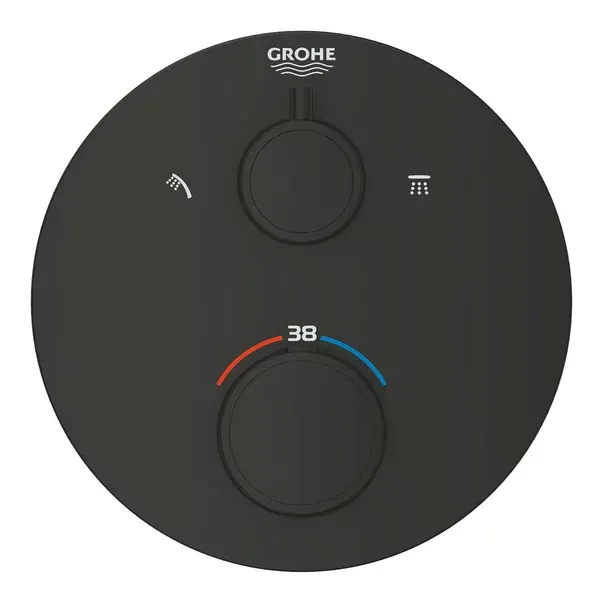 Unitate comanda Grohe 1022082430, Grohtherm, tip comanda dubla comanda, tip incastrare aparent, negru