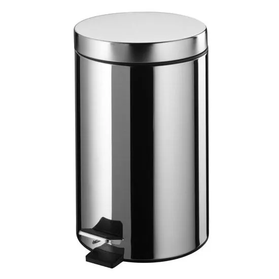 Cos de gunoi cu pedala, 3L, inox cromat, cu recipient interior detasabil Bisk