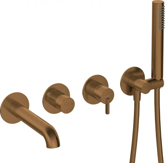 Baterie pentru cada ingropata, 4-orificii, bronz periat, Deante Silia
