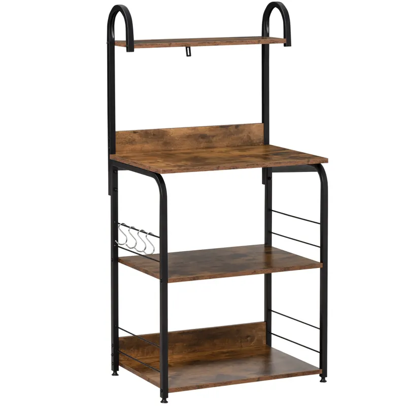 HOMCOM Dulap cu Rafturi pentru Bucătărie, Etajeră Spațioasă 60x40x125 cm, Design Modern, Soluție Depozitare Eficientă