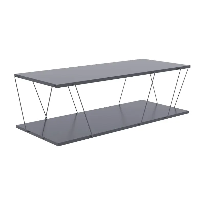 Masuta de cafea Tars, gri-negru, 120x48x30 cm - Gri