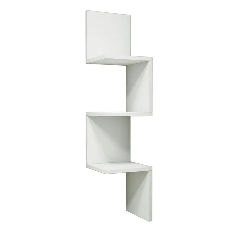 Raft de colt Insta, Alb - Nuc, 25x25x105 cm - Alb