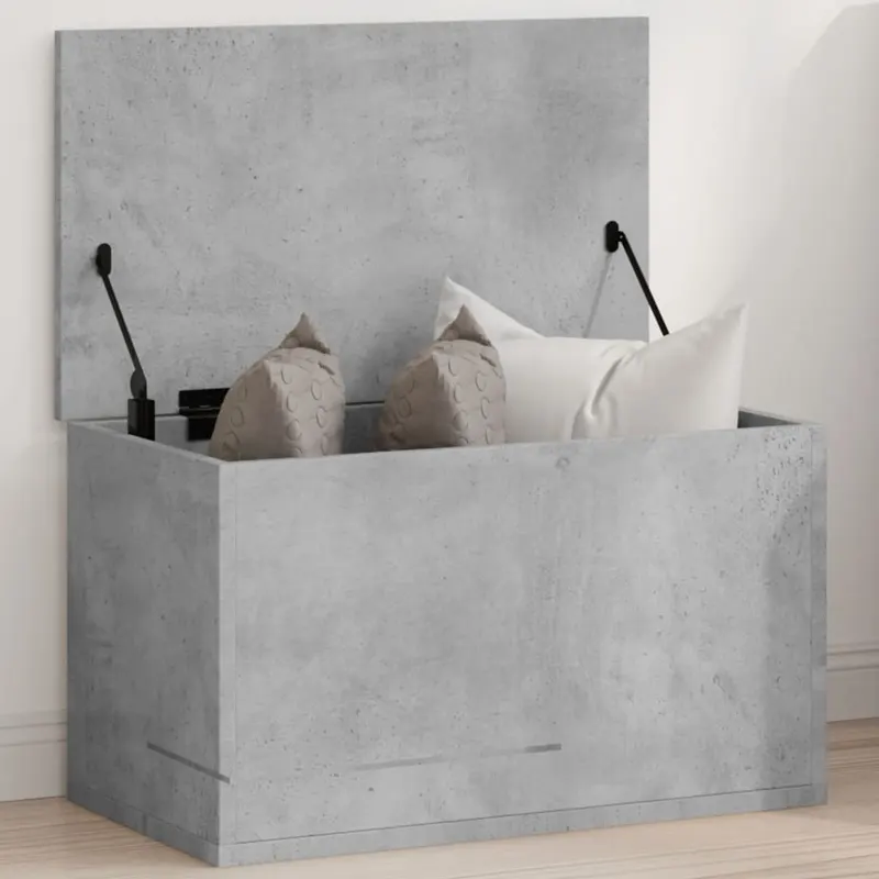 cutie de depozitare, gri beton, 60x35x35 cm, lemn prelucrat