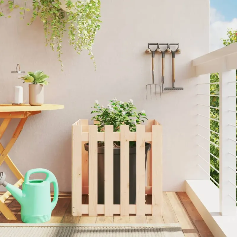 jardiniera gradina design gard, 60x60x60 cm, lemn masiv de pin