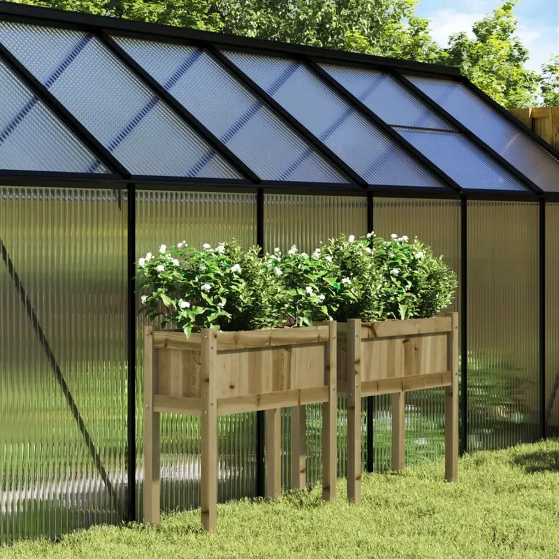 jardiniere de gradina cu picioare 2 buc. lemn de pin impregnat