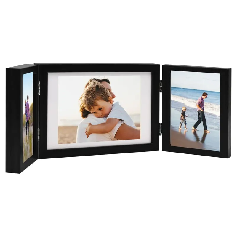 rama foto tripla, colaj, negru, 28x18 cm+2x(13x18 cm)