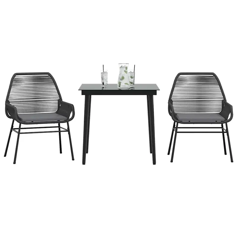 set de sufragerie de gradina 3 piese neagra