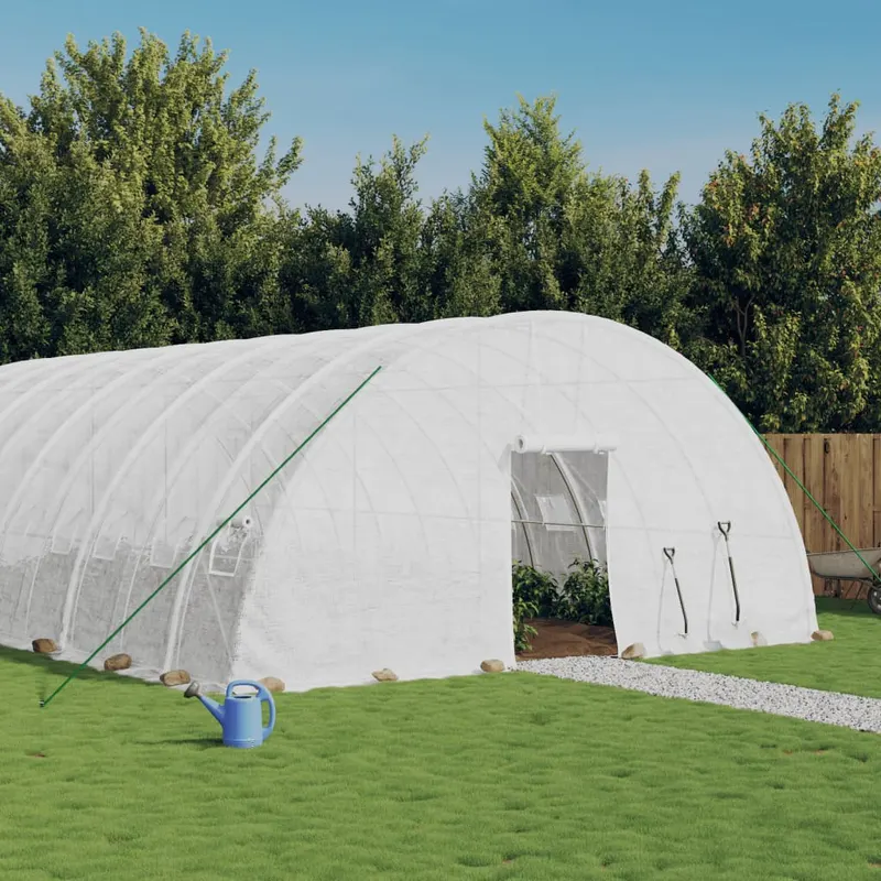 sera cu cadru din otel, alb, 72 m2, 12x6x2,85 m