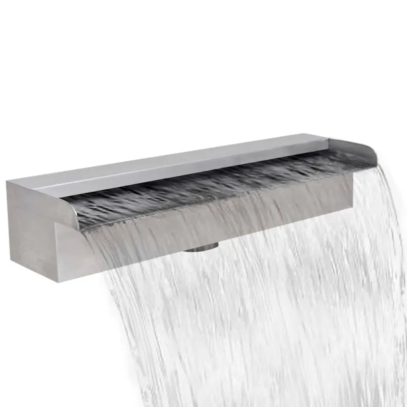 Fantana de piscina dreptunghiulara cu cascada 45 cm otel inoxidabil