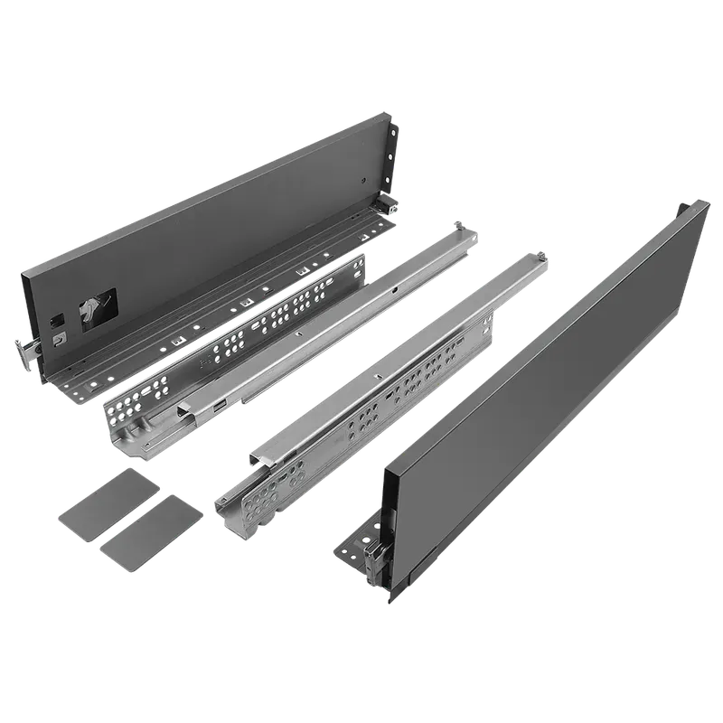 Set sertar slim Teko Premium 4D, otel/plastic, antracit, soft close, 450 mm