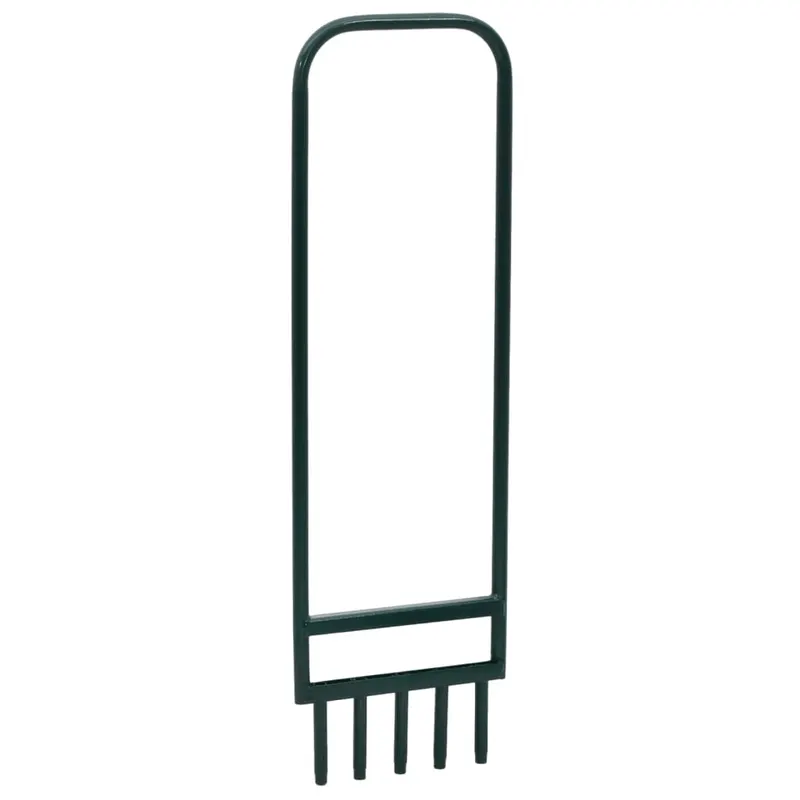 aerator gazon 5 tije tubulare, verde otel vopsit electrostatic