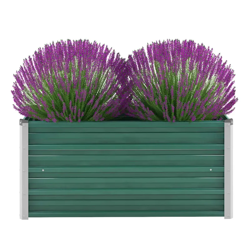 strat inaltat de gradina, verde, 100x40x45 cm, otel galvanizat