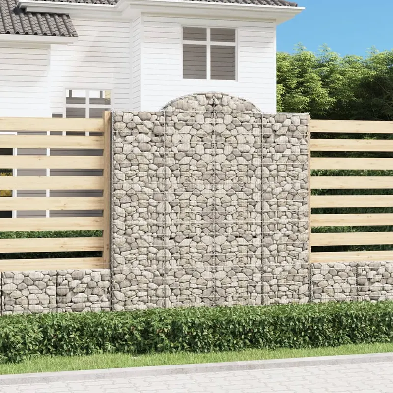 cosuri gabion arcuite, 5 buc, 200x50x220/240cm, fier galvanizat
