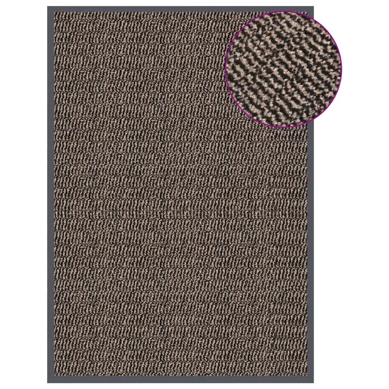 covoras de intrare cu smocuri, maro inchis, 60x90 cm