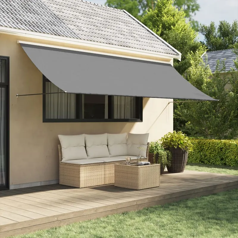 copertina retractabila, antracit, 400x150 cm, textil si otel