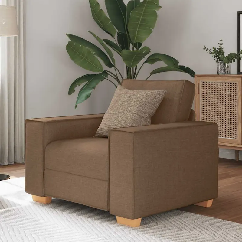 canapea fotoliu maro 60 cm, material textil