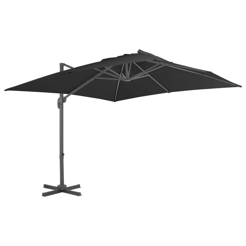 umbrela in consola cu stalp din aluminiu, 300x300 cm, antracit