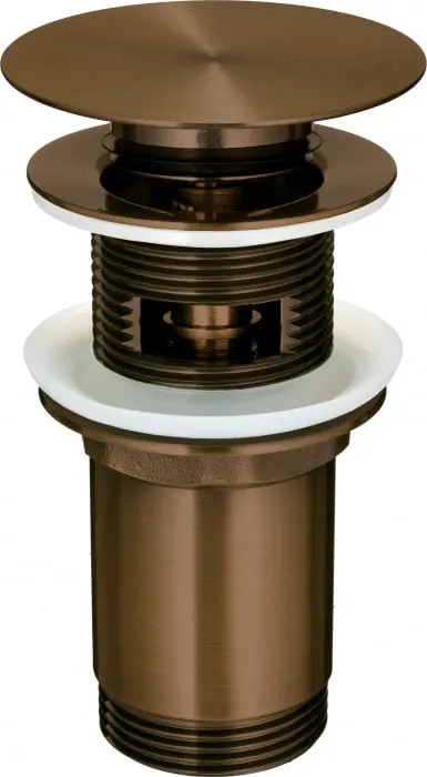 Dop pentru lavoar sau bideu, bronz periat, Deante Click-Clack